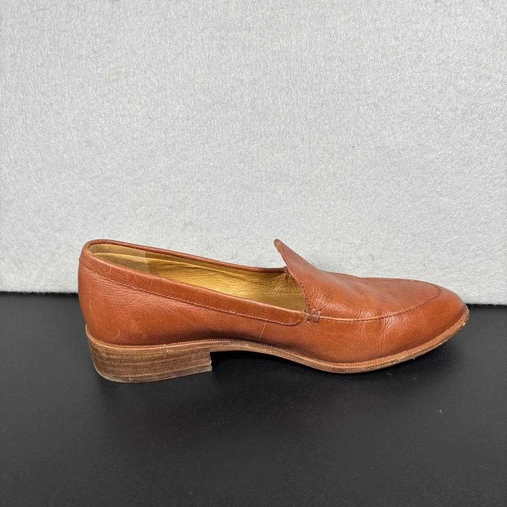 MADEWELL Womens Size 6.5 The Frances Brown Leather Pointed Toe Loafers Slip On